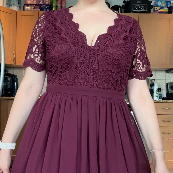 Lulu’s Wine Lace Dress - Picture 5 of 5